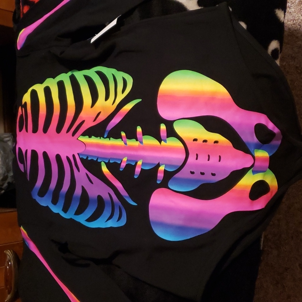 Rainbow skeleton bodysuit